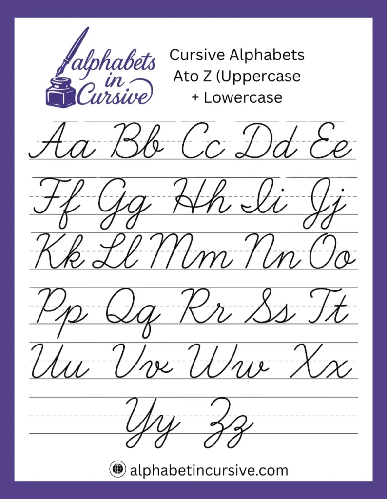 Alphabets in Cursive