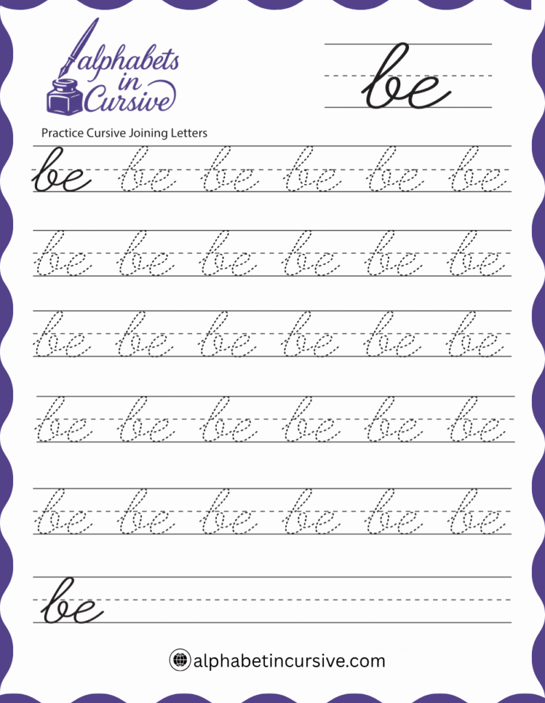 BE in cursive 