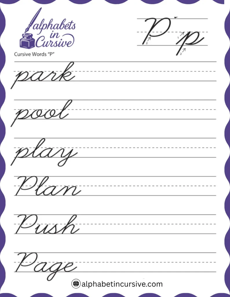 Cursive Words P