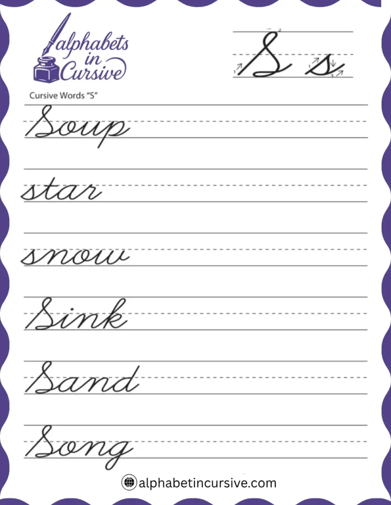 Cursive Words S