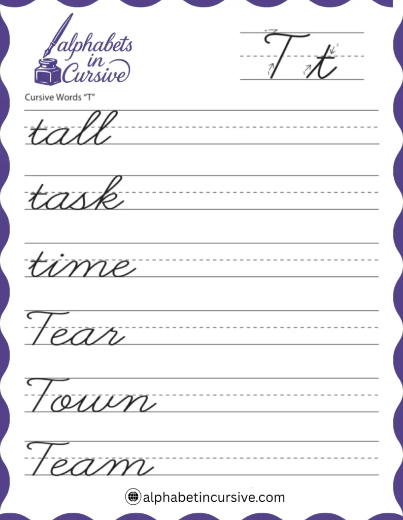 Cursive Words T
