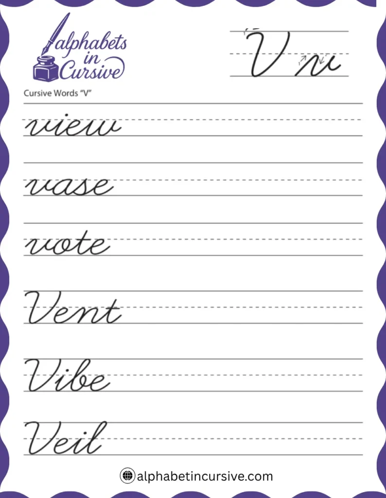 Cursive Words V