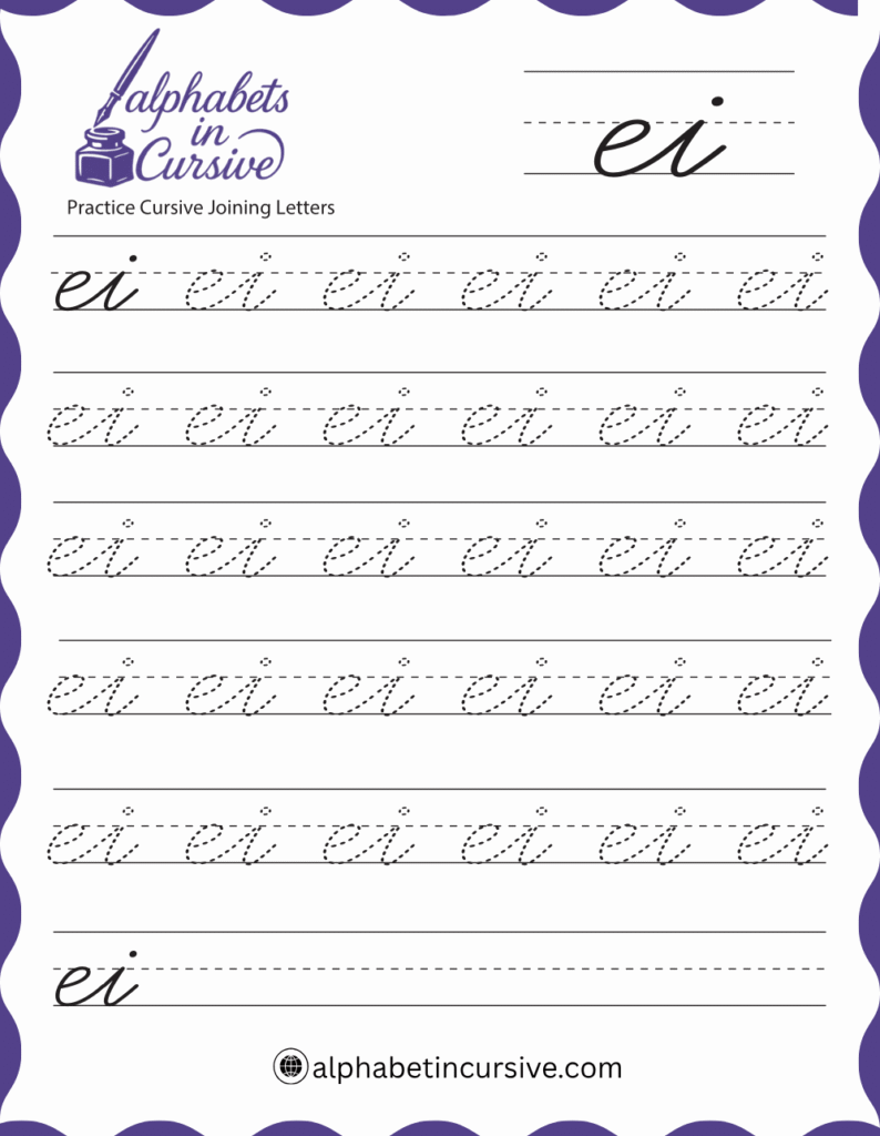 EI in cursive
