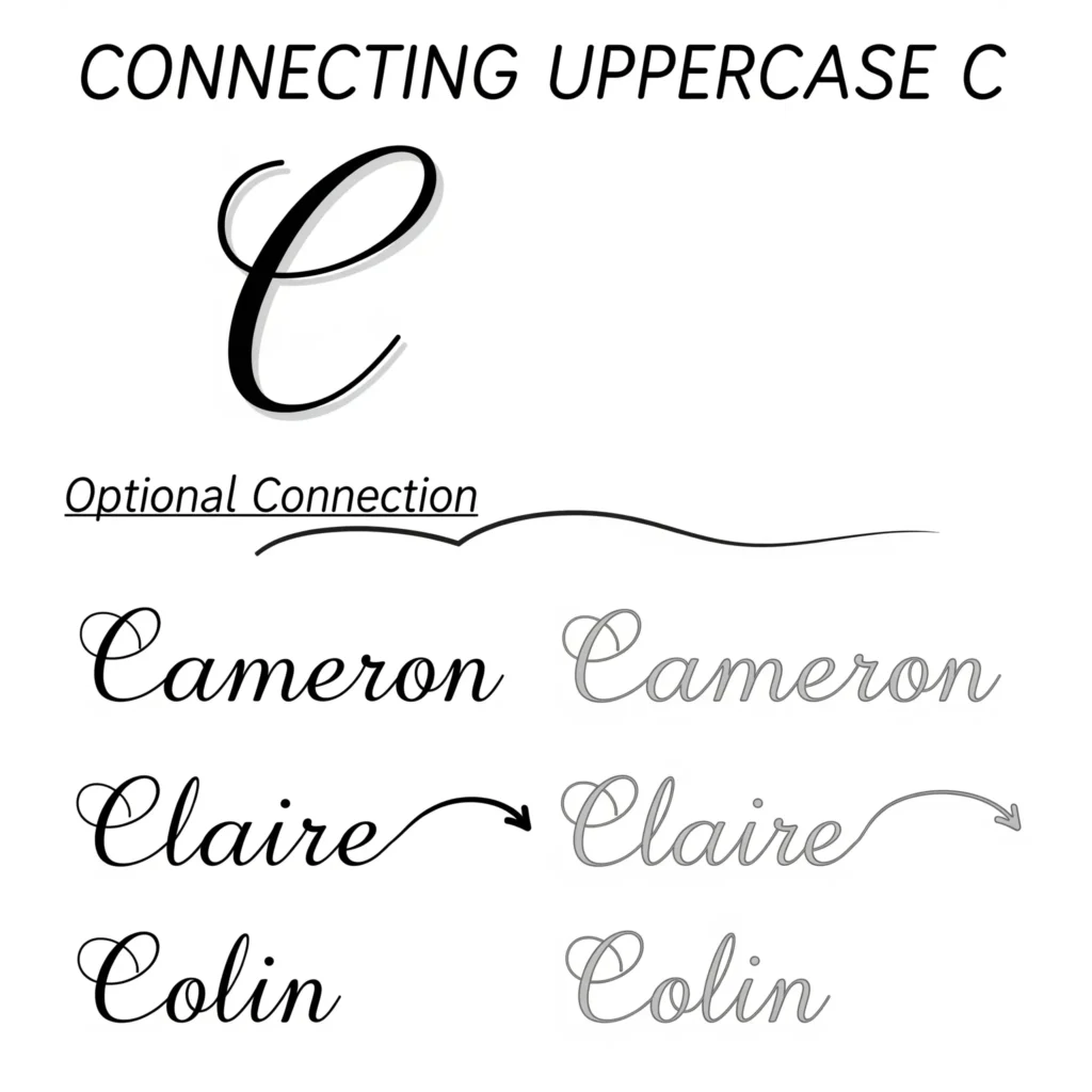 How to Connect Uppercase Cursive C (2)