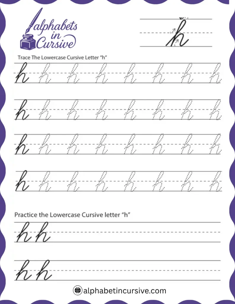 Lowercase Cursive Alphabet H