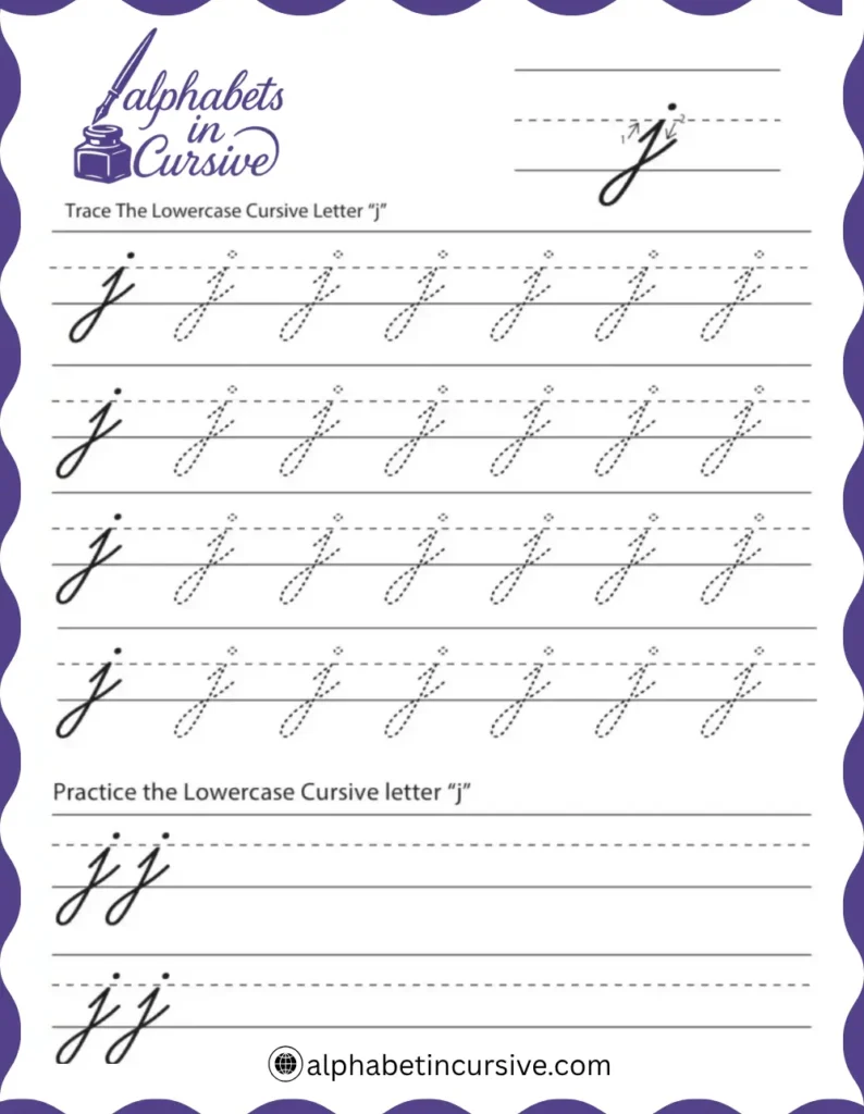 Lowercase Cursive Alphabet J