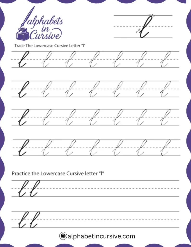 Lowercase Cursive Alphabet L