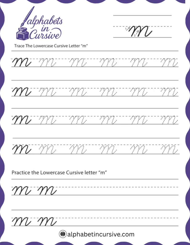 Lowercase Cursive Alphabet M