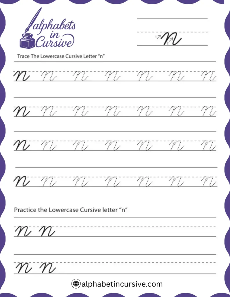 Lowercase Cursive Alphabet N