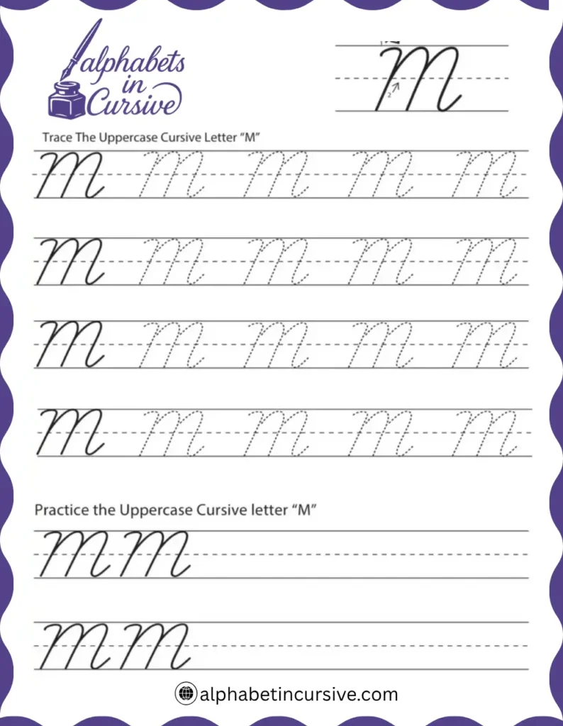 Uppercase Cursive Alphabet M