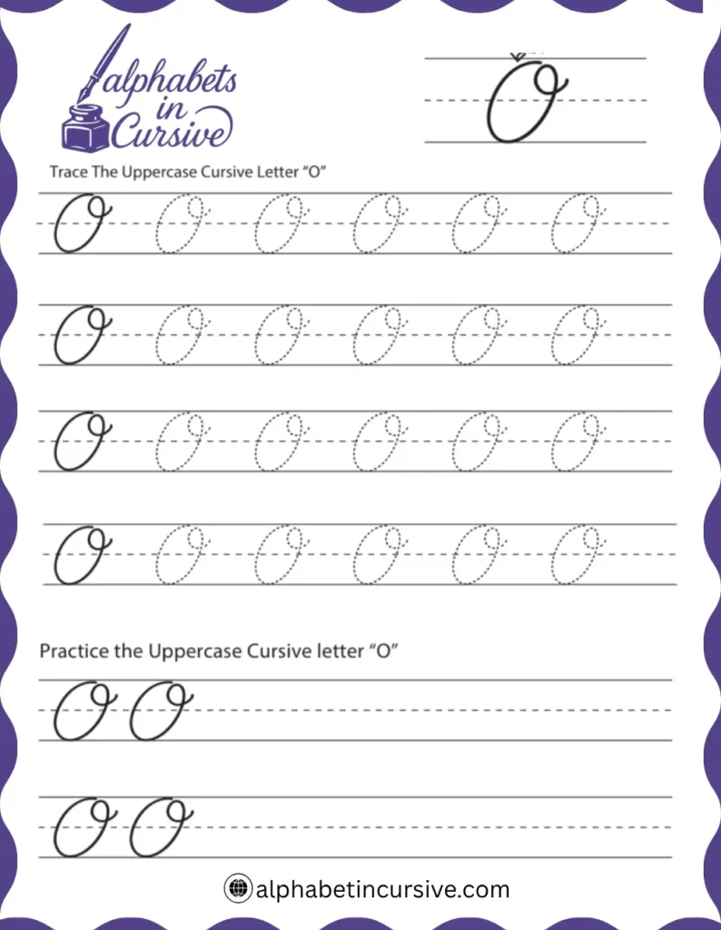 Uppercase Cursive Alphabet letter O