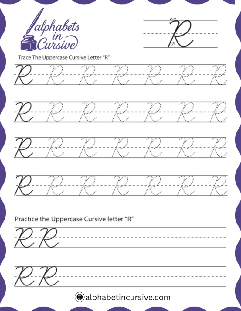 Uppercase Cursive Alphabet R