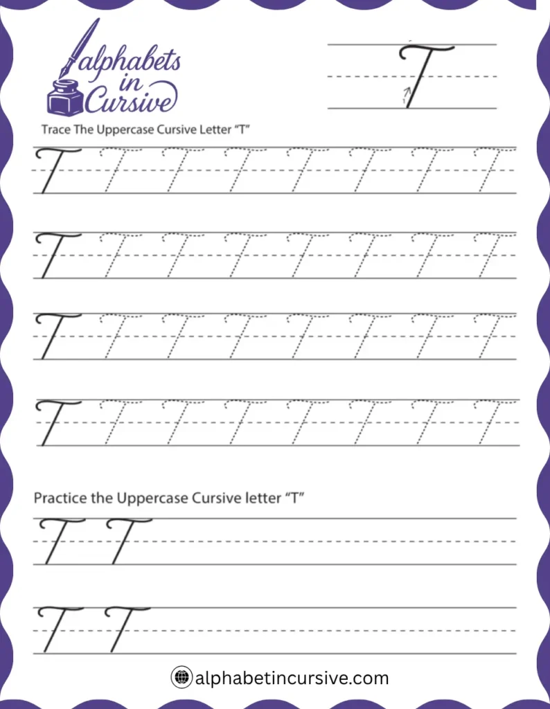 Uppercase Cursive Alphabet T