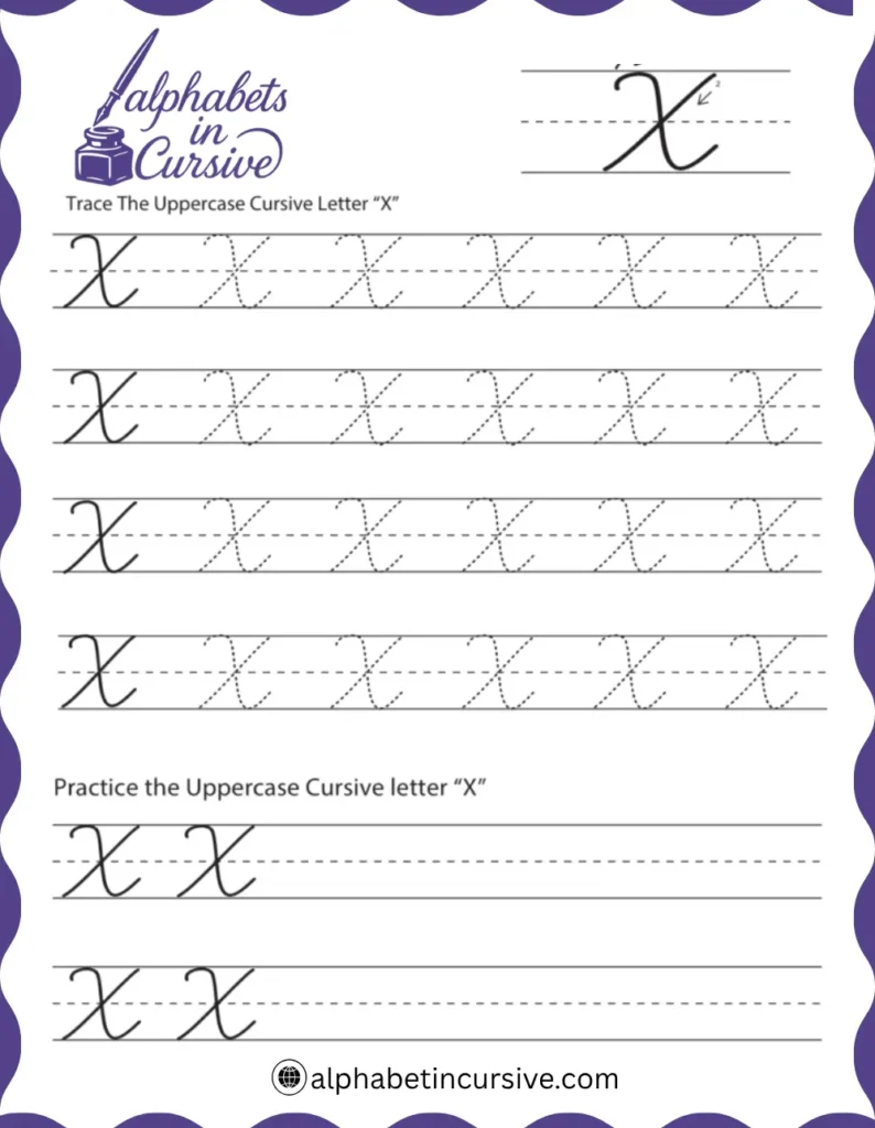Uppercase Cursive Alphabet X