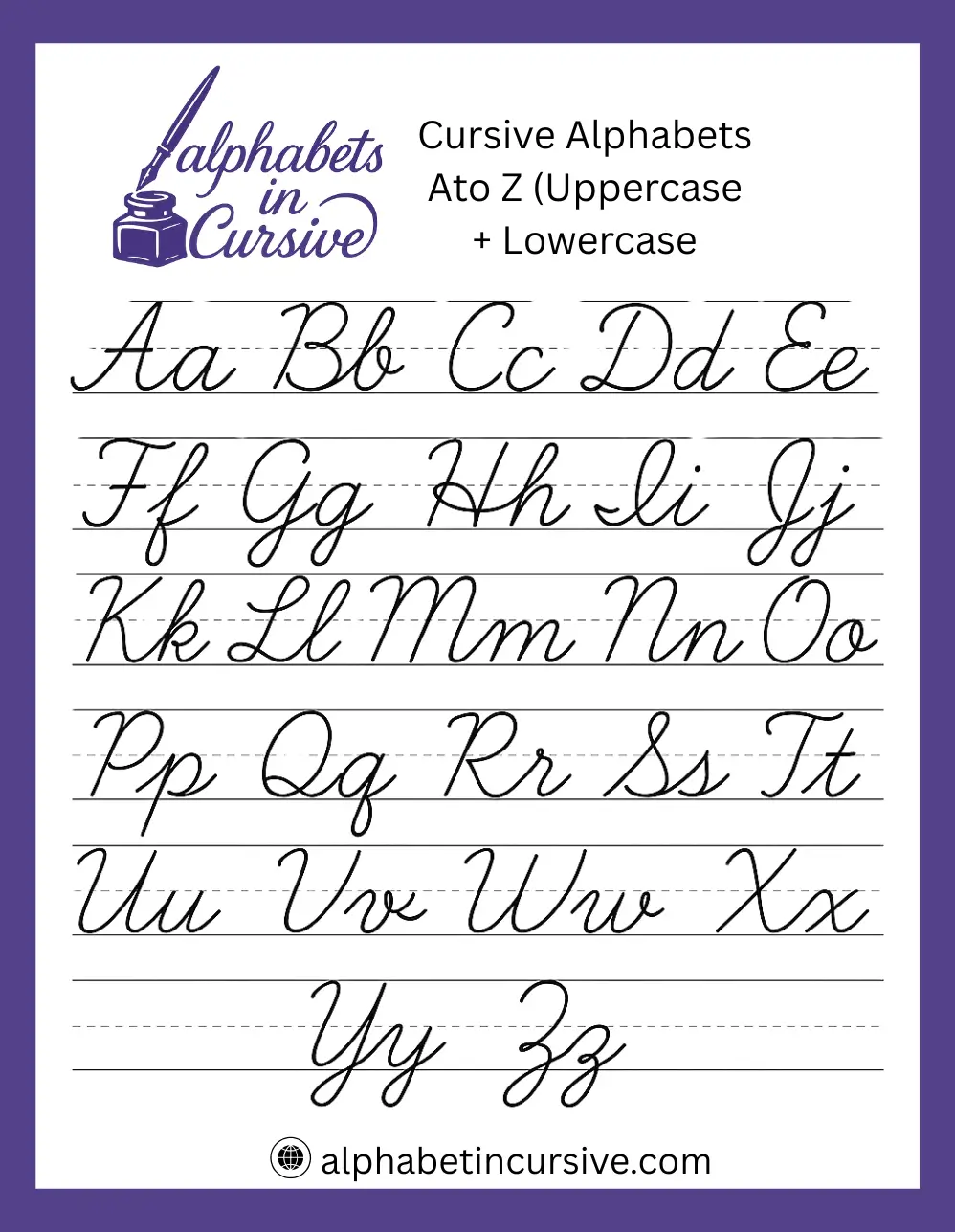 Alphabets in Cursive