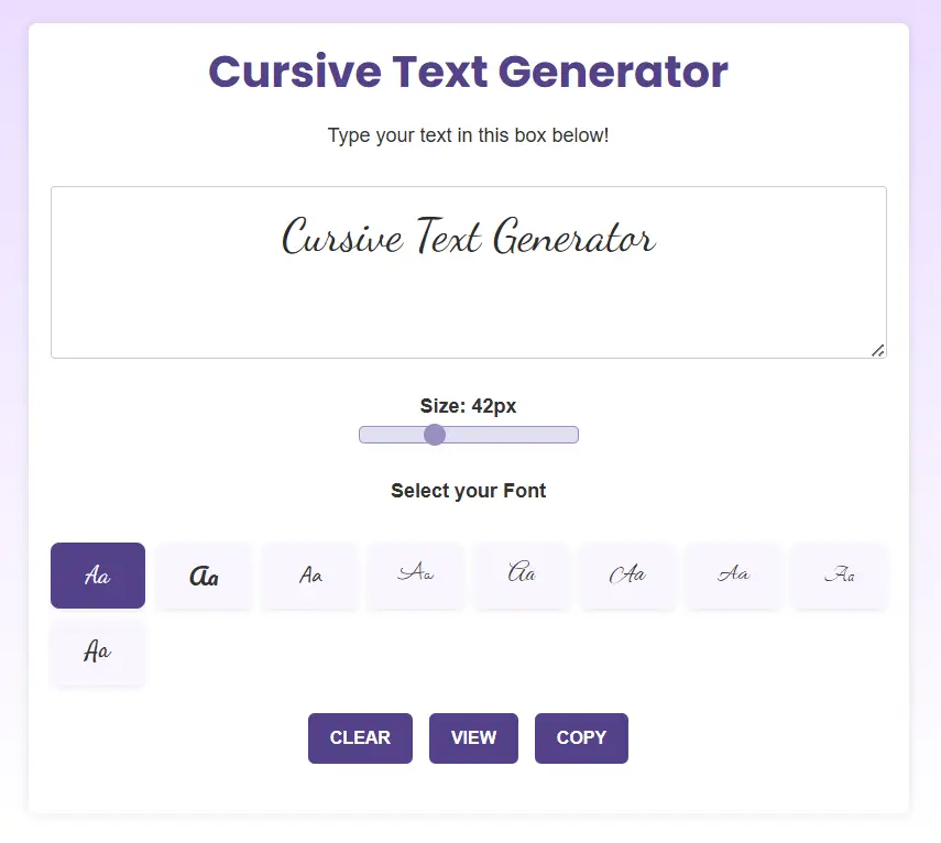 Cursive Text Generator Tool