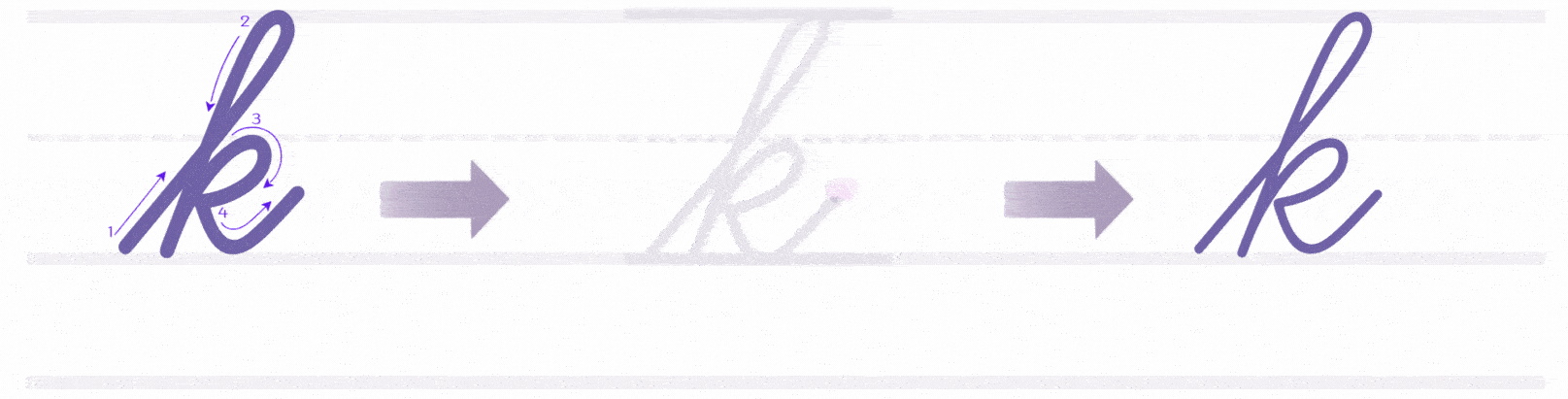 How to write lowercase cursive k Tutorial
