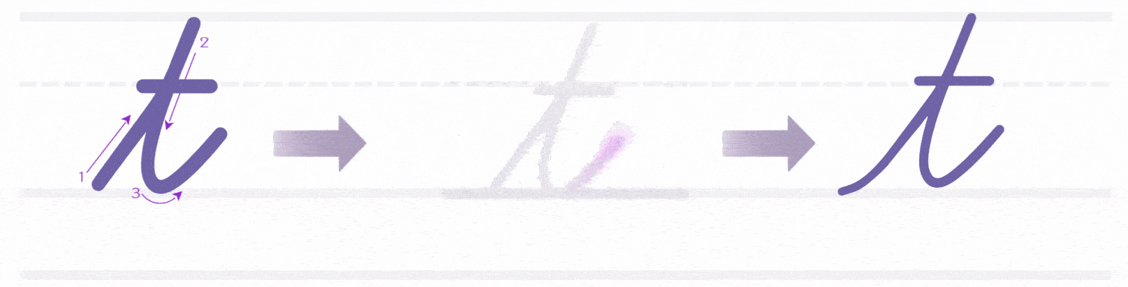 How to write lowercase cursive t tutorial