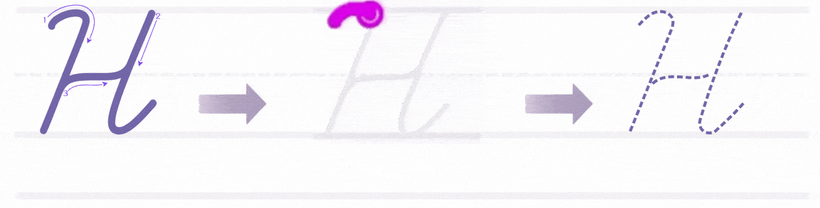 How to write uppercase cursive H Tutorial