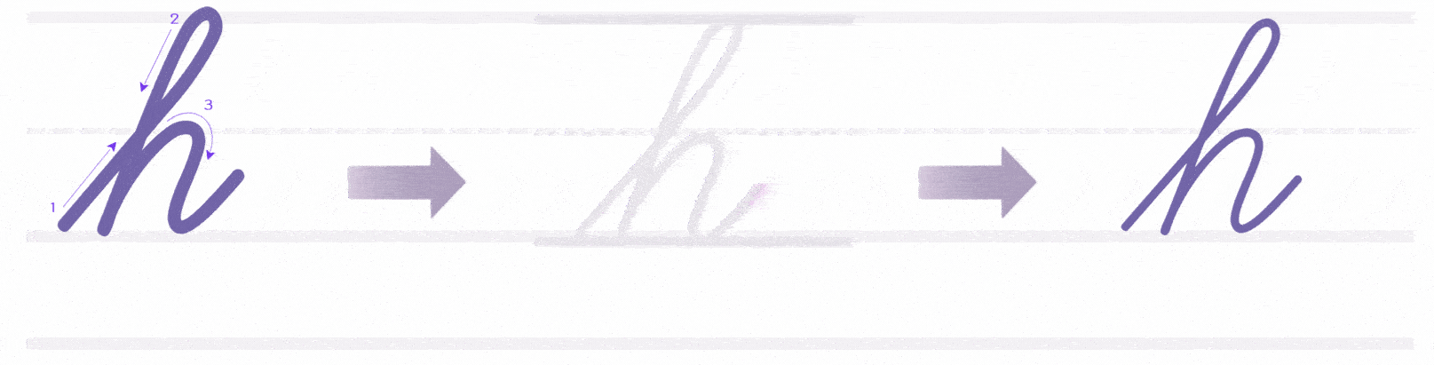 how to write lowercase cursive letter h tutorial