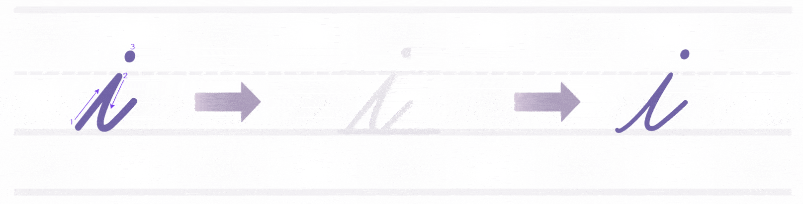 how to write lowercase cursive letter i tutorial