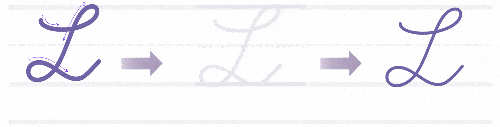 how to write uppercase cursive L tutorial