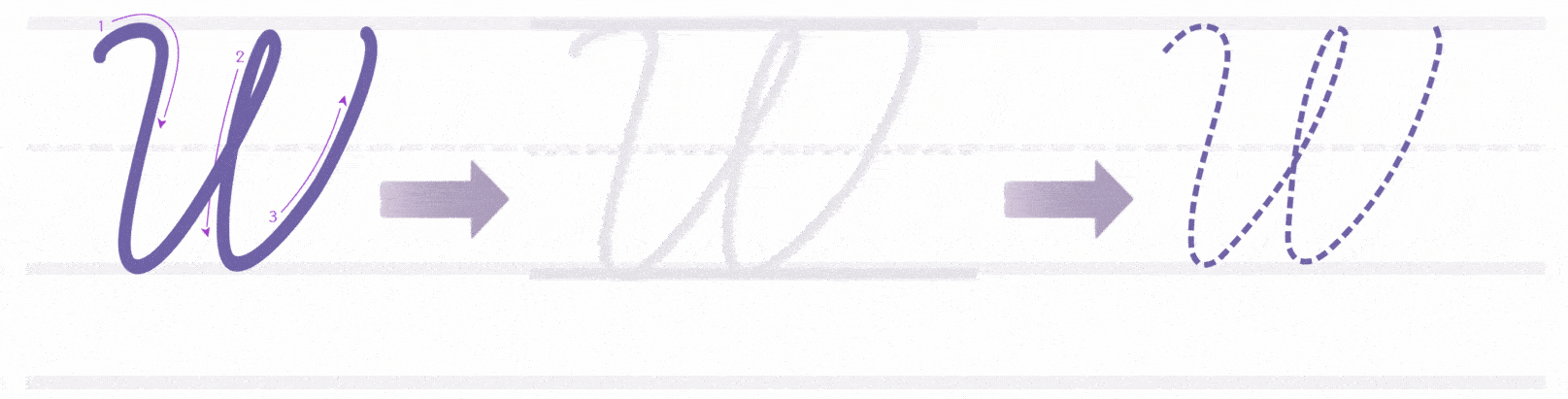 how to write uppercase cursive W Tutorial