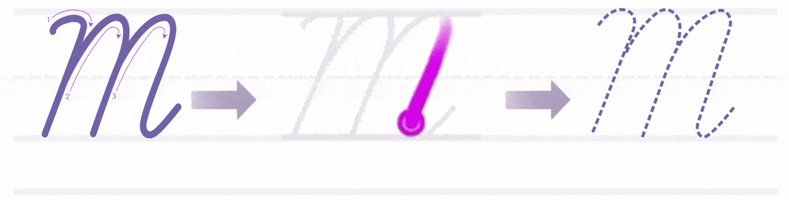 how to write uppercase cursive m tutorial