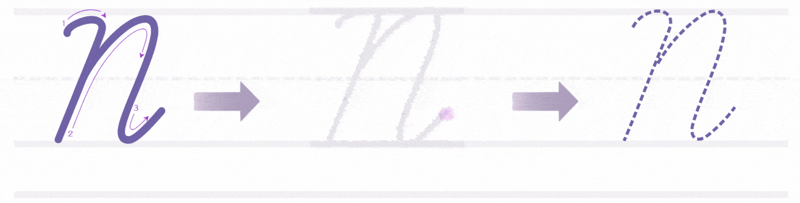 how to write uppercase cursive n tutorial
